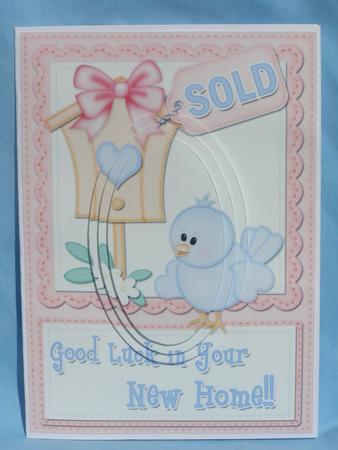 A5 Little Birdie Felties New Home Oval Pyramage Topper by Susan Smith