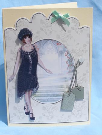 1920's Lady Scallop Top Card Front by Susan Smith