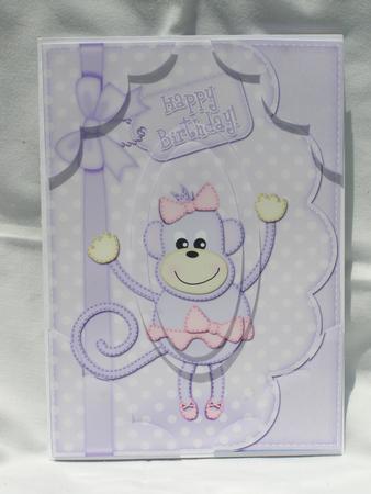 A5 Tu Tu Monkey Scallop Corners and Pyramage by Susan Smith