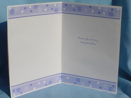 Swirls and Dots Wishing You a Very Happy Birthday Blue A5 Po by Susan Smith