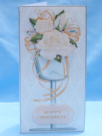 Peach Roses in a Wine Glass by Susan Smith