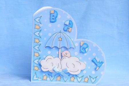 Baby Boy Cut N Fold Heart Shape Card with Step by Step by Susan Smith