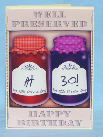 A5 Novelty Well Preserved 30th Birthday Jams 3D Decoupage by Susan Smith