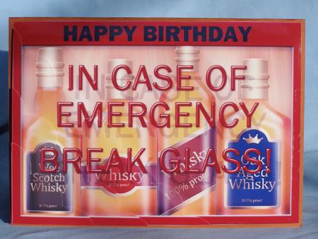 A5 Whisky Emergency Fun Novelty Scallop Corner Side Stacker by Susan Smith