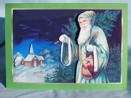 Vintage Christmas Santa Claus Decoupage Topper by Susan Smith
