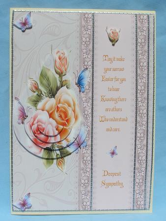 Sympathy Roses with Teardrop Pyramage and Decoupage by Susan Smith