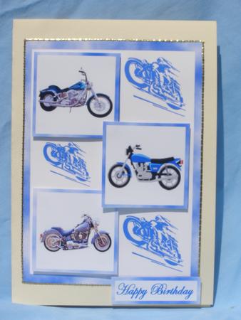 Three Squares - Motorbikes by Susan Smith