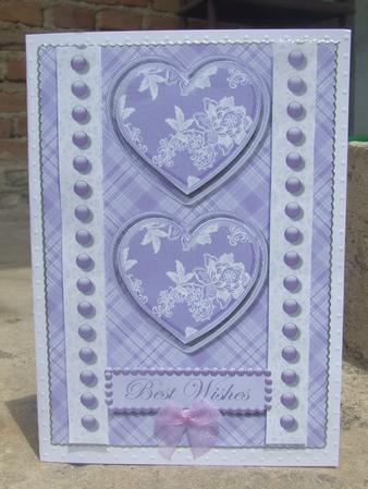 Two Hearts Decoupage Quick Card Front by Susan Smith