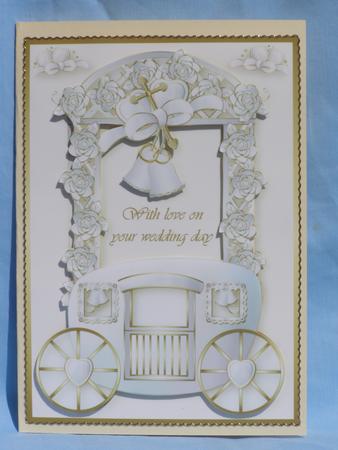 Ivory and Gold Elegance Card Front with Decoupage by Susan Smith