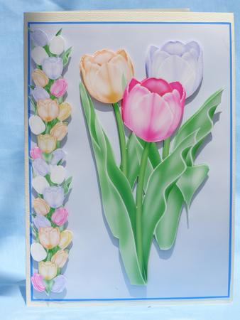 Tulips Quick Card Front with Decoupage by Susan Smith