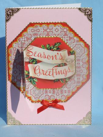 Seasons Greetings Octagon Locket Card Front by Susan Smith