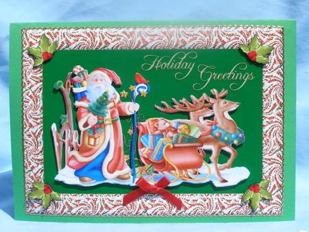 Holiday Greetings Santa Quick Card Front by Susan Smith