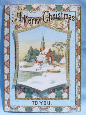 Church in the Snow Paper Tole Card by Susan Smith