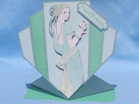 Lady in Green Art Deco Top Spring Card by Susan Smith