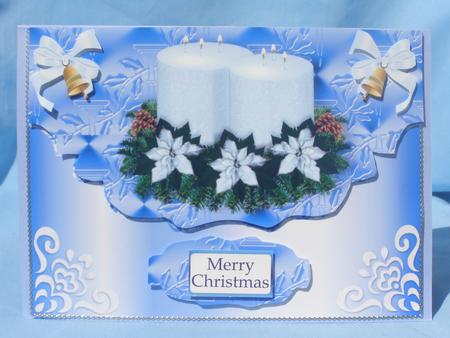White Christmas Candles with Holly by Susan Smith
