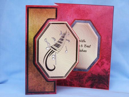 Music Octagon Fold Back Card by Susan Smith