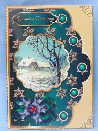 A Winters Tale Scallop Card Front with Shaped Pyramage by Susan Smith