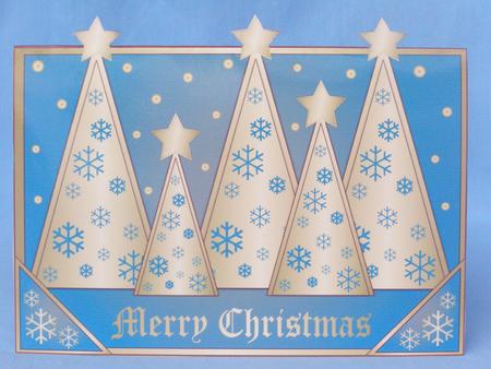 Snowflakes Christmas Trees Over the Edge Blue by Susan Smith