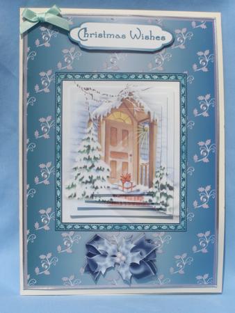A Christmas Welcome Card Front with Pyramage by Susan Smith