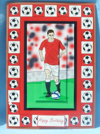 Footballer (red) - A5 by Susan Smith