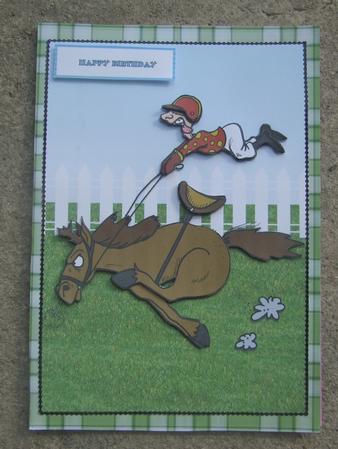 Every Horse Has It's Day 1 Quick Card Front with Decoupage by Susan Smith