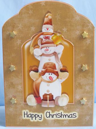 Snowman Totem Scalloped Top Quick Card by Susan Smith