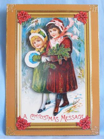 Christmas Message Vintage Decoupage Topper 1 by Susan Smith
