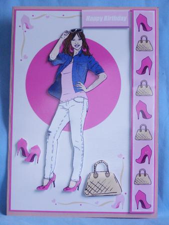 Cool Girl 2 (pink & White) - A5 by Susan Smith