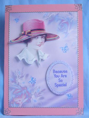 Vintage Lady in Pink Hat by Susan Smith