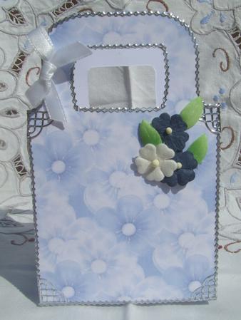 Soft Blue Floral Gift Bag by Susan Smith