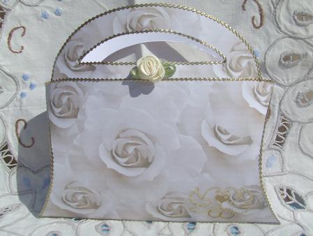 White Rose Pillowbox Bag by Susan Smith