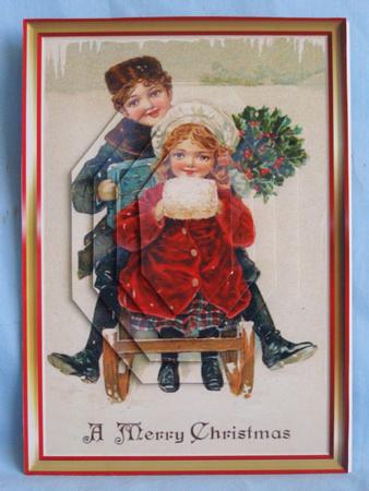 Sledging at Christmas Octagon Pyramid Topper by Susan Smith
