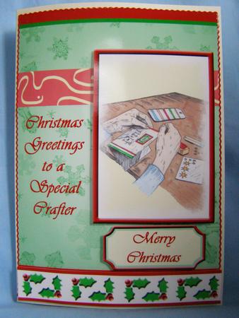 Christmas Greetings to a Special Crafter 1 (green) - A5 by Susan Smith