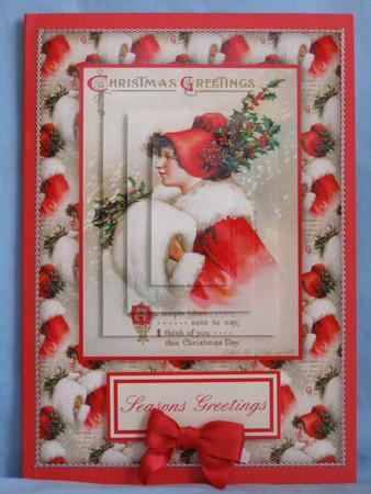 Beautiful Christmas Lady Card Front Kit by Susan Smith