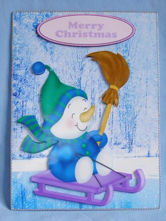 Snowman on a Sledge by Susan Smith