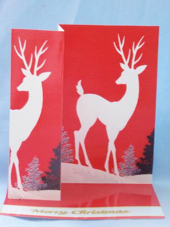 Stand Up Folded Card Christmas Majestic Reindeer by Susan Smith