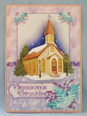 Decorated for Christmas Church Decoupage by Susan Smith