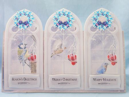 Winter Garden 3 Panel Christmas Card by Susan Smith