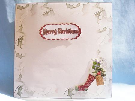 Christmas Holly and Snow Flakes 8x8 Insert and Gift Tags by Susan Smith