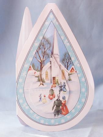 Teardrop Shaped Village Christmas Church by Susan Smith