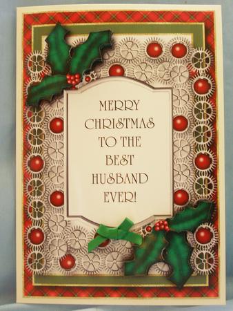 Gears & Cogs Husband Christmas Card Front by Susan Smith