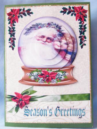 Vintage Santa and Girl Snowglobe by Susan Smith