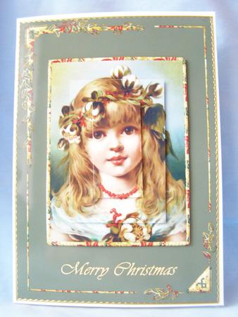 Christmas Girl Card Front by Susan Smith