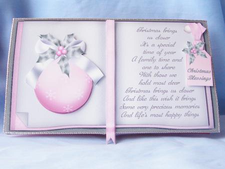 Pink Bauble Christmas Book Sheet by Susan Smith