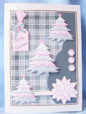 Pink Christmas Tree Trio by Susan Smith