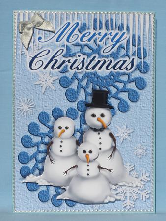 Snowman Family Card Front by Susan Smith
