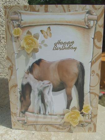 Mum & Baby Foal on a Scroll by Susan Smith