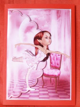 Cute Ballerina Scalloped Edge Envelope Card by Susan Smith