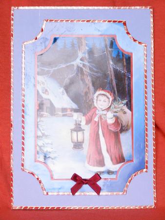 Christmas Vintage Holly Collecting Plaque Card by Susan Smith