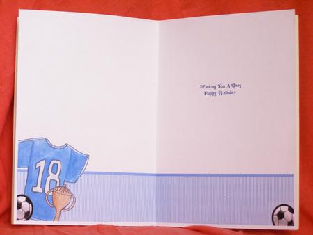 A5 Portrait Football Inspired Happy Birthday Insert by Susan Smith